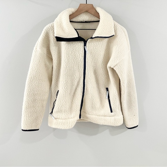 J. Crew Women’s Polartec Fleece Full Zip Jacket Ivory Size XS - Picture 5 of 9
